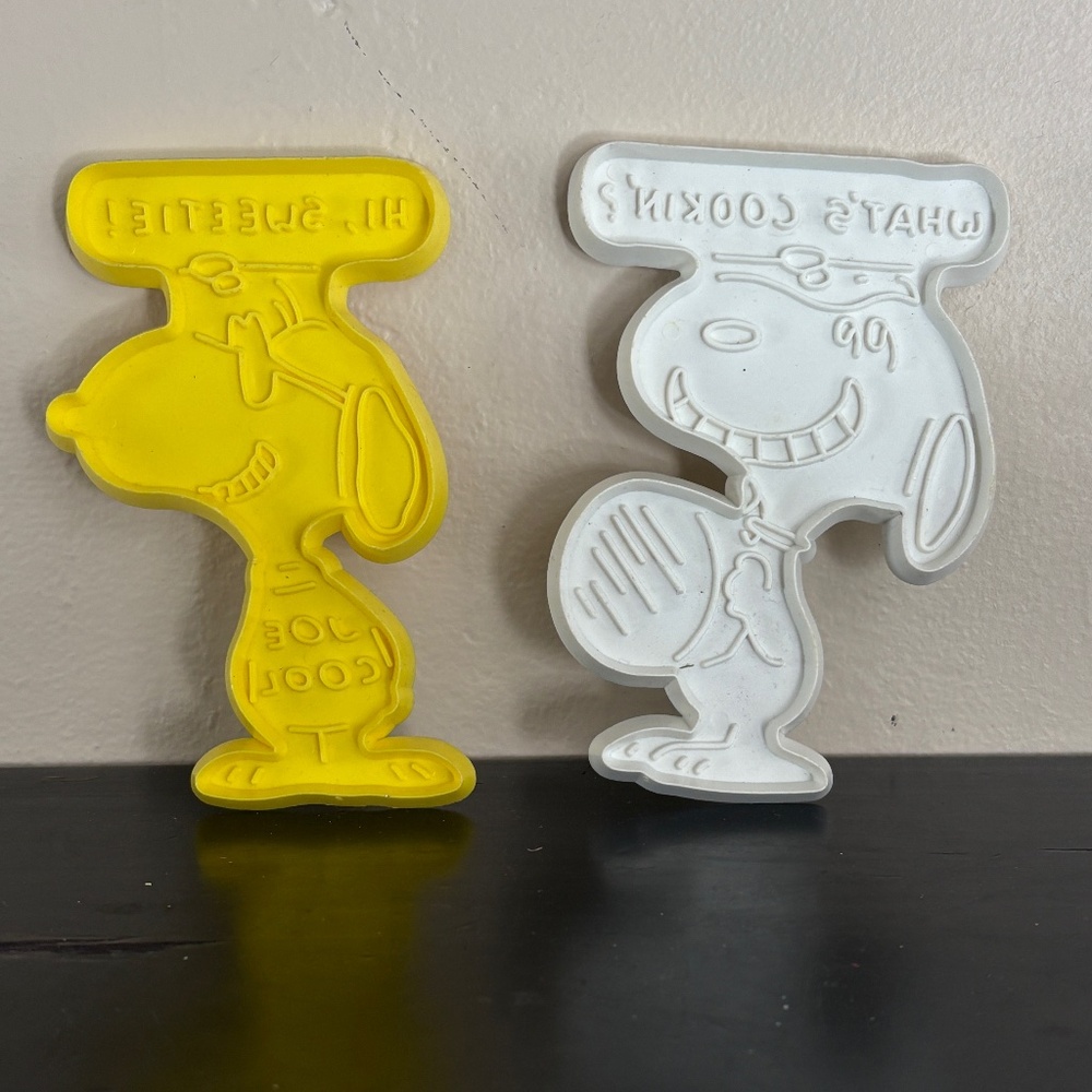 Vintage Snoopy cookie cutters; 1958; set of 2